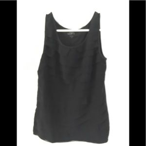 Black Ruffled Tank Top